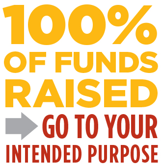 100% of funds raised go to your intended purpose
